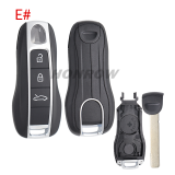 For new Porsche 3 button remote key blank with emmergency key blade