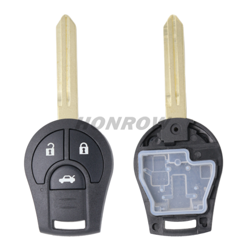 For Nis 3 button remote key blank