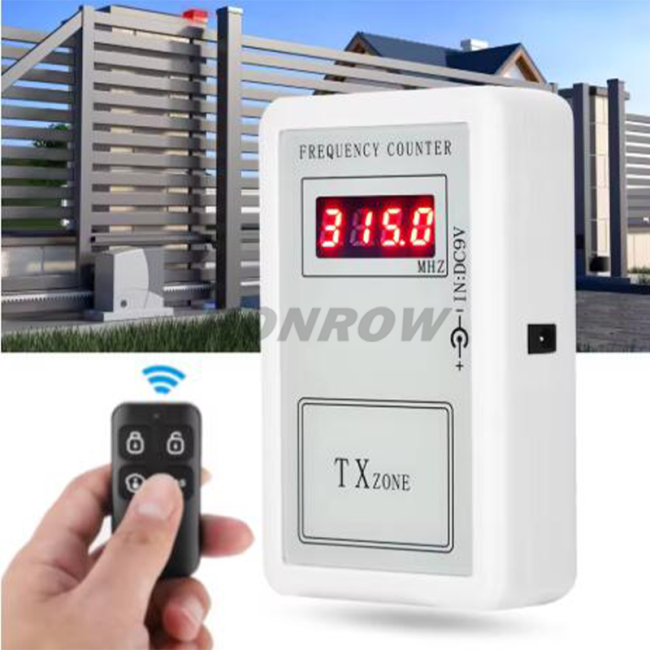 250-450 MHZ Handheld Digital Frequency Meter Counter Wireless Remote Control Tester Tools Digital Frequency Meter Tester Working Voltage: DC 7.5-10 V or 6F22 Working current: 51mA Standby current: 40mA Test coverage: 250-450 MHZ Test Distance: 10 cm