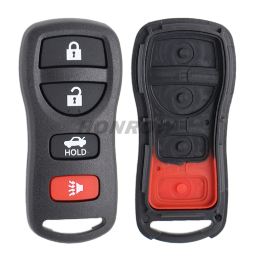 For Nis 4 button remote key shell with rubber pad