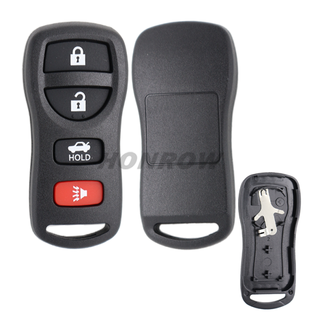 For Nis 4 button remote key shell with rubber pad