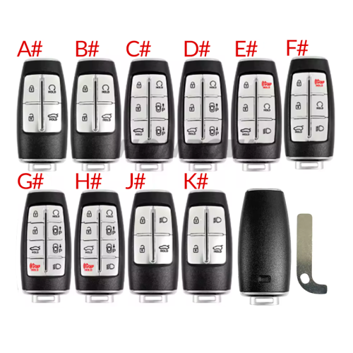 For new Hyundai 4/5+1/6/7+1 buttons smart remote key blank