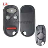 For Honda 2/2+1/3+1 button  remote key blank with battery clamp