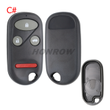 For Honda 2/2+1/3+1 button  remote key blank without battery clamp
