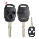 For Honda 2/3 button remote key blank