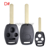 For Honda 2/2+1/3/3+1 button remote key blank for Honda (no chip groove place)