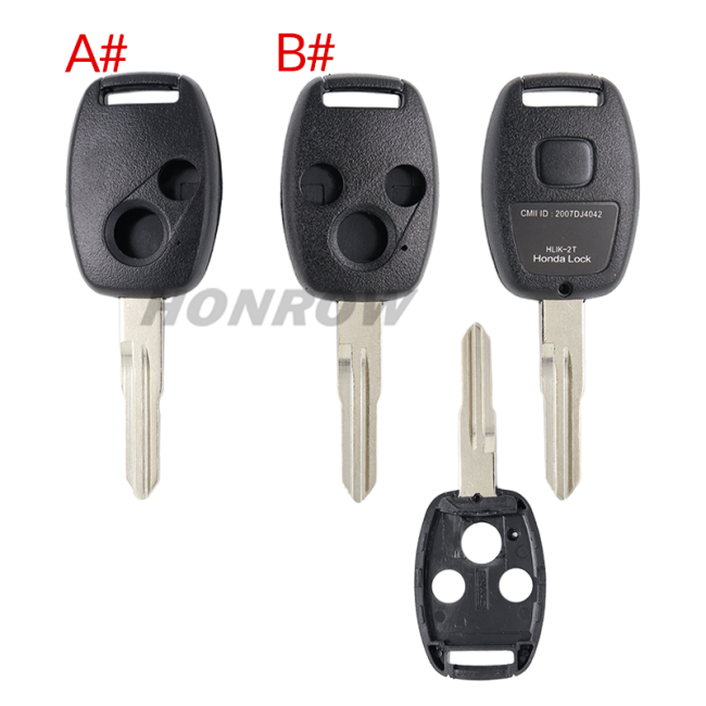 For Honda 2/3 button remote key blank