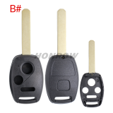 For Honda 2/2+1/3/3+1 button remote key blank for Honda (no chip groove place)