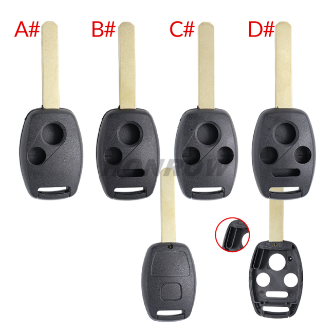 For Honda 2/2+1/3/3+1 button remote key blank for Honda (with chip groove place)