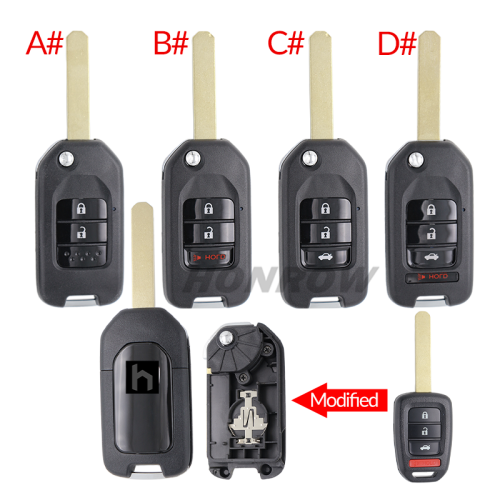 For Honda 2/2+1/3/3+1 button modified key blank
