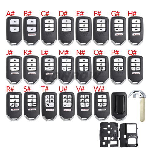 For Honda 2/2+1/3/3+1/4/4+1/5/5+1/6/6+1 smart button  key blank without logo