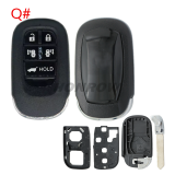 For Honda 2/2+1/3/3+1/4/4+1/5/6/6+1 button remote key blank without logo