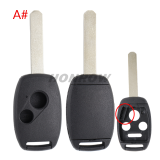 For GTL high quality Honda 2/2+1/3/3+1 button remote key blank with battery clamp without logo