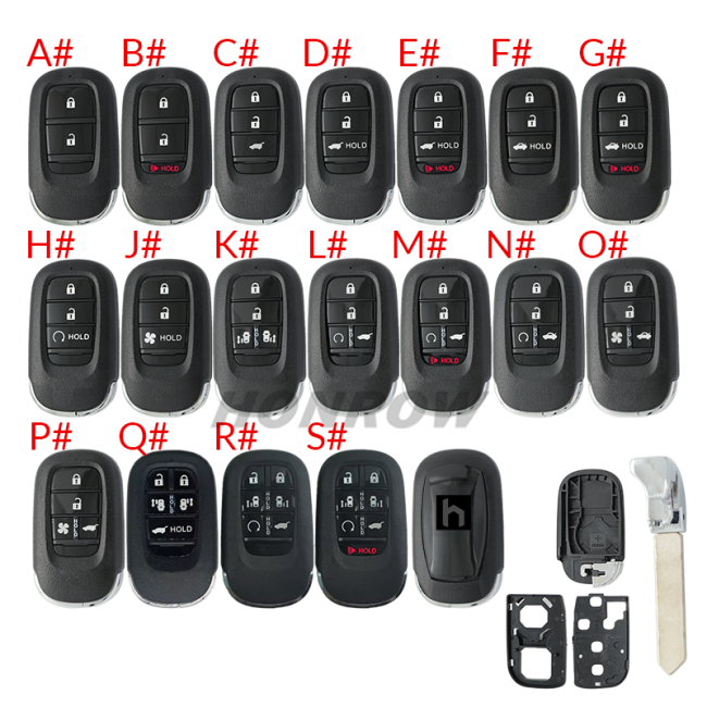 For Honda 2/2+1/3/3+1/4/4+1/5/6/6+1 button remote key blank