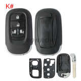 For Honda 2/2+1/3/3+1/4/4+1/5/6/6+1 button remote key blank without logo