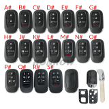 For Honda 2/2+1/3/3+1/4/4+1/5/6/6+1 button remote key blank without logo