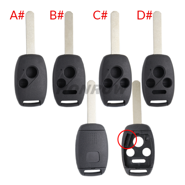 For GTL high quality Honda 2/2+1/3/3+1 button remote key blank with battery clamp