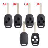 For GTL high quality Honda 2/2+1/3/3+1 button remote key blank without battery clamp without logo