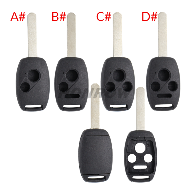 For GTL high quality Honda 2/2+1/3/3+1 button remote key blank without battery clamp without logo