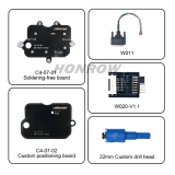 2025 New OBDSTAR C4-07(MB-VGS4-0-NAG2) Adapter Kit Support Tools Use with OBDSTAR KeyMaster G3, DC706, etc.  1. C4-07-01 Soldering-free board 2. C4-07-02 Custom positioning board 3. W011 4. W020-V1.1 5. 22mm Custom drill head 6. TCM-012 (optional) 7. Converter V2 (optional)