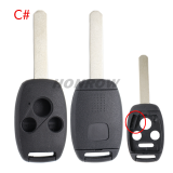 For GTL high quality Honda 2/2+1/3/3+1 button remote key blank with battery clamp