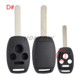For GTL high quality Honda 2/2+1/3/3+1 button remote key blank with battery clamp without logo