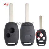 For GTL high quality Honda 2/2+1/3/3+1 button remote key blank with battery clamp