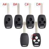 For GTL high quality Honda 2/2+1/3/3+1 button remote key blank with battery clamp without logo