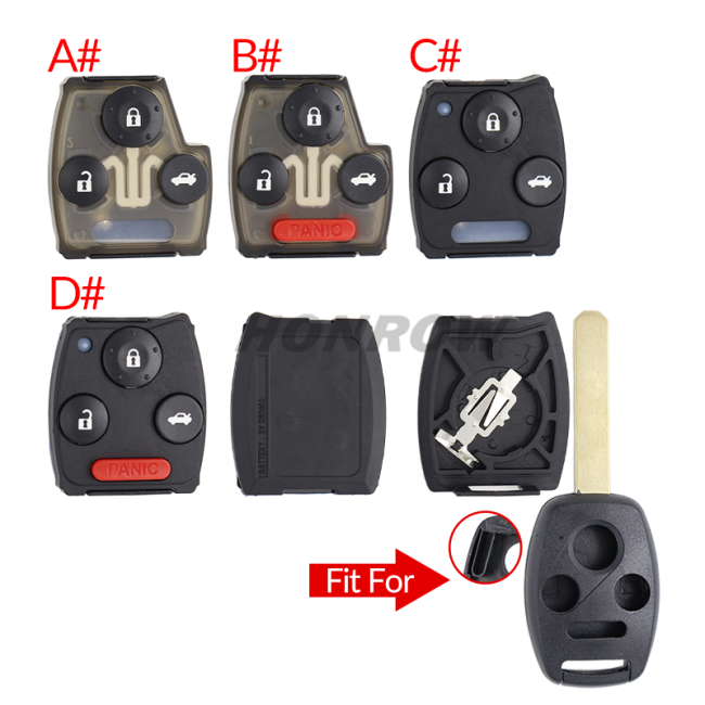 For Honda 3/3+1 button  remote key blank