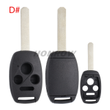 For GTL high quality Honda 2/2+1/3/3+1 button remote key blank without battery clamp without logo