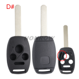 For GTL high quality Honda 2/2+1/3/3+1 button remote key blank with battery clamp