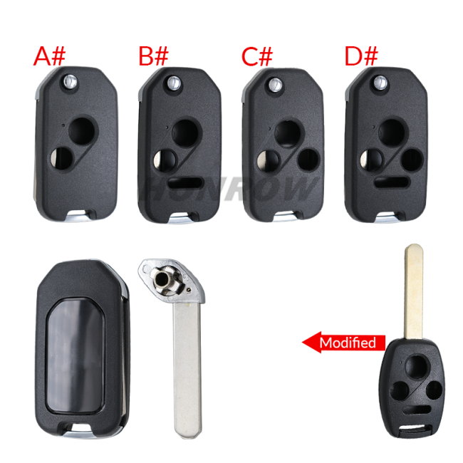 For Honda 2/2+1/3/3+1 button modified key blank without logo