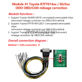 YANHUA Module 41 for Toyota R7F7014xxS6J3xX 0DO OBD/CAN mileage correction