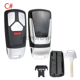 For Audi allroad  B9 Q5 Q7 TT TTS keyless 3/3+1 button remote key blank without logo