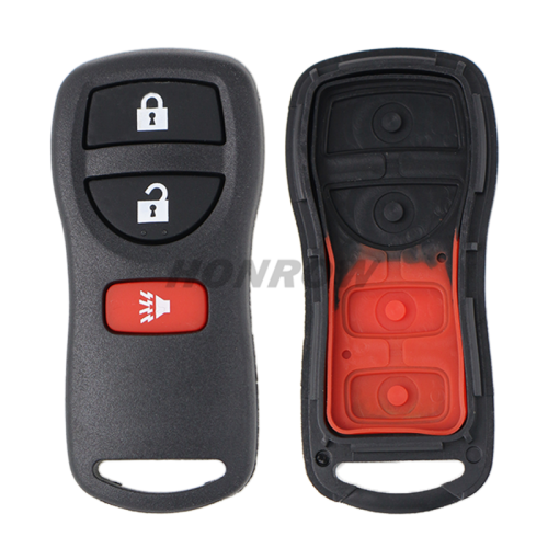 For Nis 3 button remote key shell with rubber pad