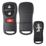 For Nis 3 button remote key shell with rubber pad