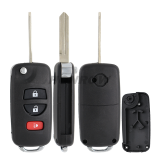 For Nis 3 button modified flip remote key blank without buttons pad