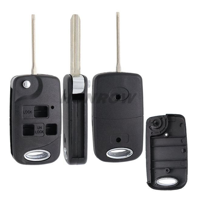 For Toyota 3 button modified folding remote key blank with Toy43 blade