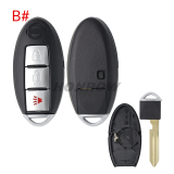 For Nissan 2/2+1/3/3+1 button remote key blank with emergency blade