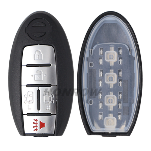 For Nissan 5 button remote key blank with emergency blade