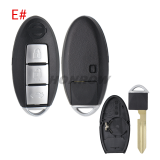 For Nissan 2/2+1/3/3+1 button remote key blank with emergency blade