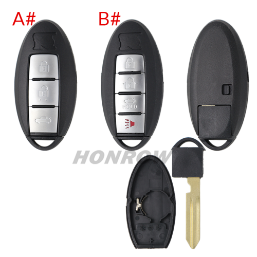 For Nissan 3 button remote key blank with emergency blade