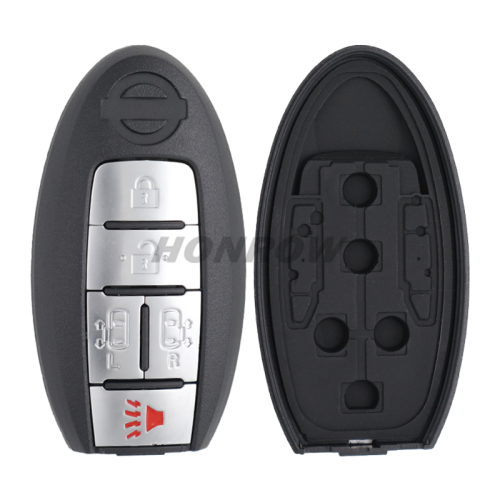 For Nissan 5+1 button remote key blank with emergency blade