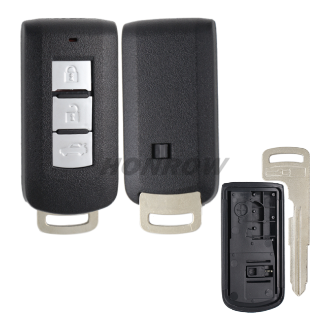 For Mit 3 button remote key blank with emergency key blade