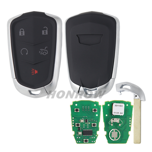 For Cadillac smart keyless 5 button remote key with 433mhz FCC ID: HYQ2EB P/N: 13598512