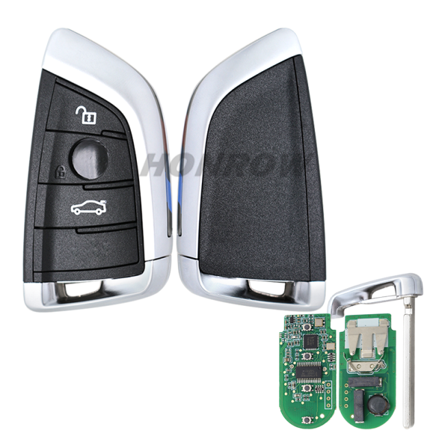 For BMW smart card OM-F434 3 button remote key with PCB（Black）With 434MHZ /PCF7953P chip /  Korean market
