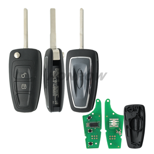 For New Ford Focus Mondeo 2 button flip remote key 433Mhz  After 2012 year KR55WK49986 Part No: 5WK50165  /5WK50166 /5WK50168  /5WK50169 Model: AB39-15K601-DA