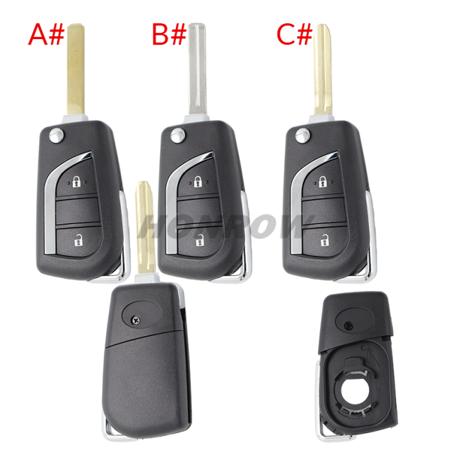 For Toyota 2 button Remote key blank(Only one blade for the key shell, you can choose the blade needed. )