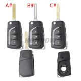 For Toyota 3 button Remote key blank(Only one blade for the key shell, you can choose the blade needed. )