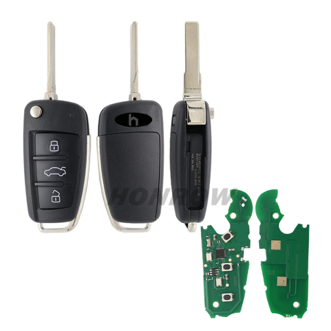 For Au A4 3 button flip remote key with 315Mhz